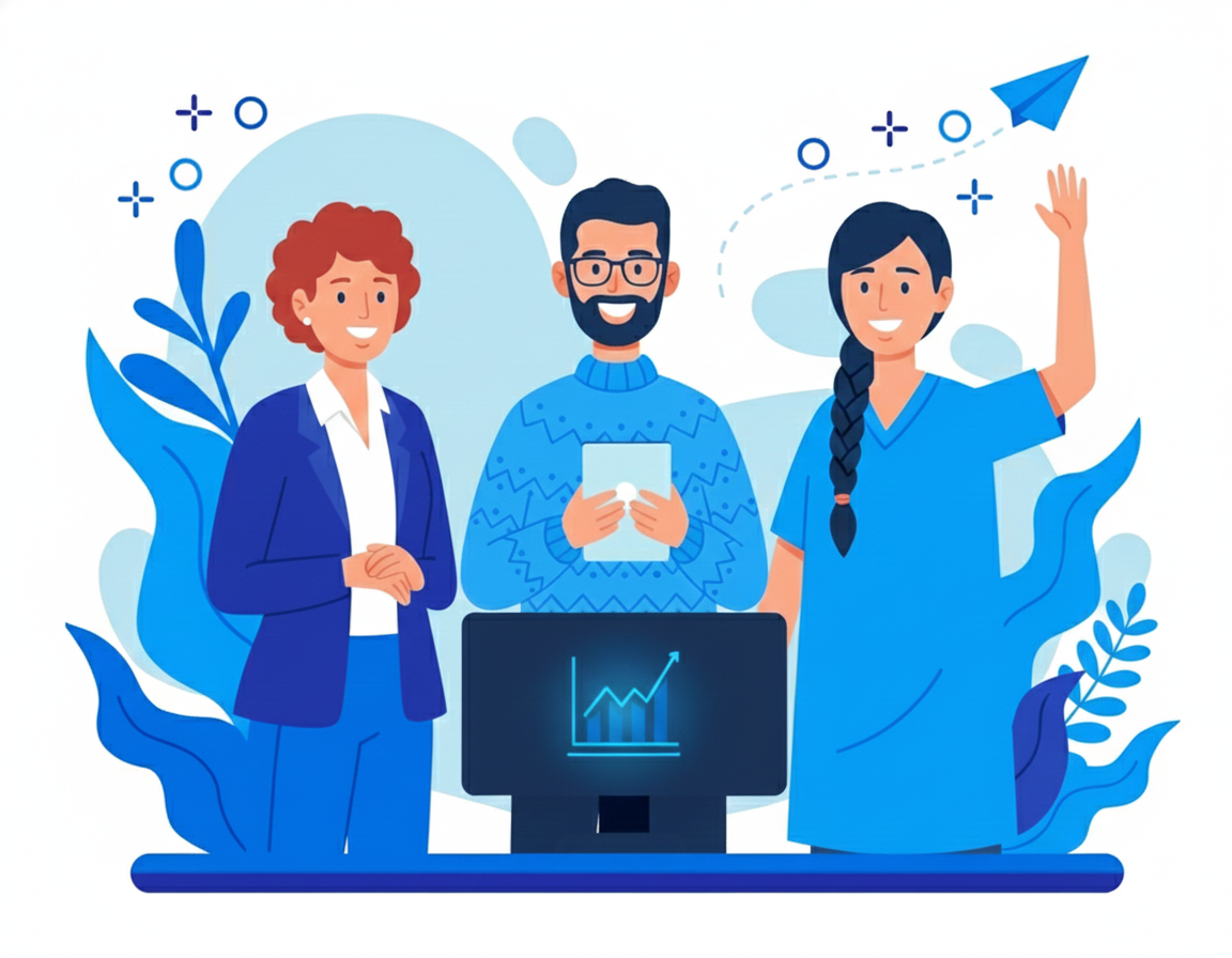 Team collaborating illustration